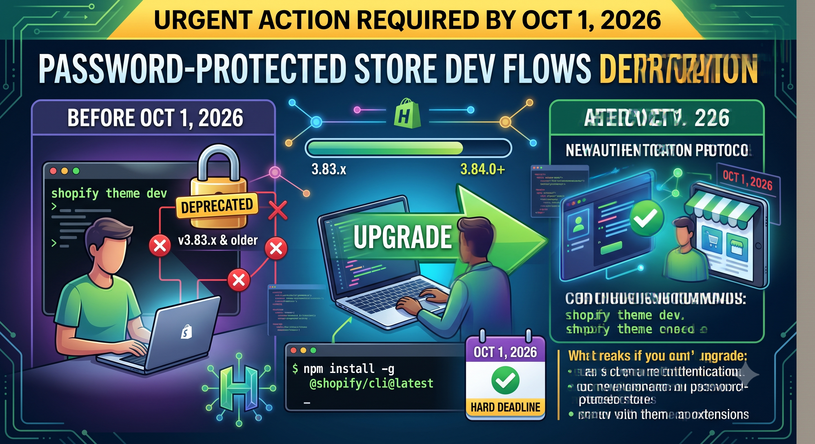 Password‑Protected Store Dev Flows Deprecation: Upgrade Your Shopify CLI by Oct 1 2026