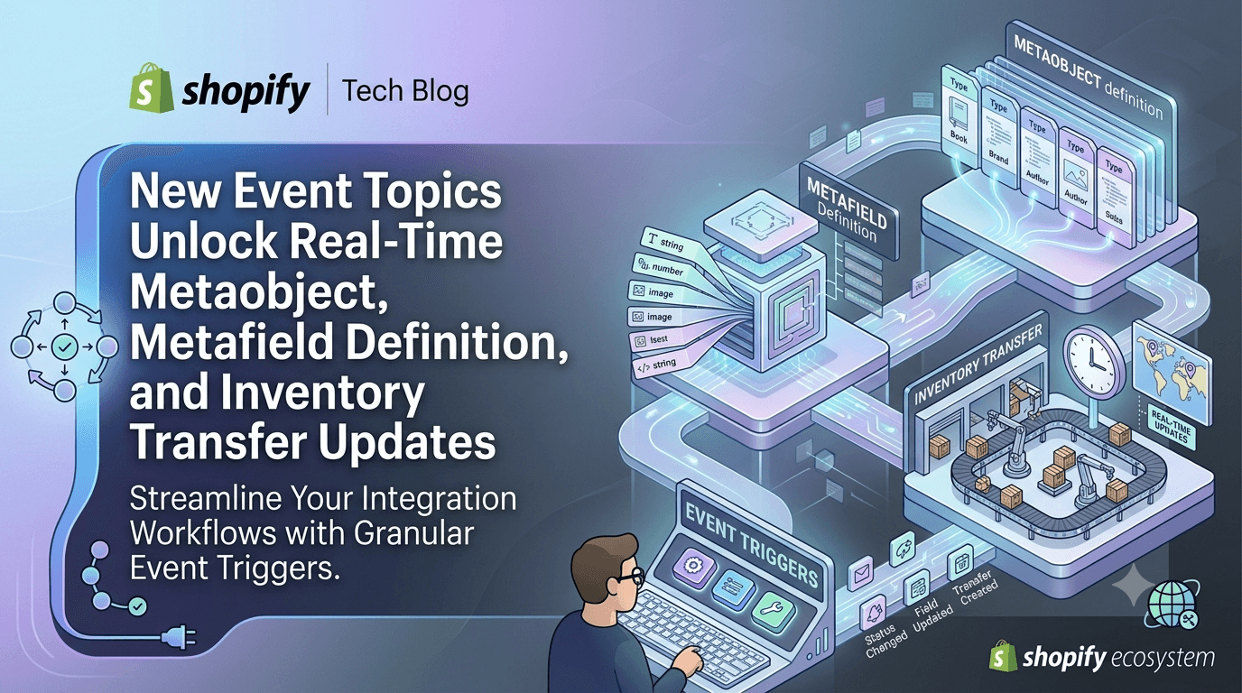 New Event Topics Unlock Real‑Time Metaobject, Metafield Definition, and Inventory Transfer Updates